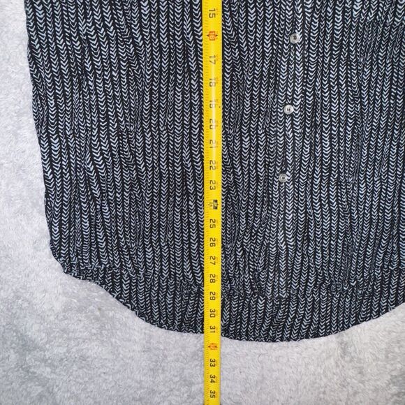 Fresh Produce Black White Arrow Print Button Up Sz XXL Office Minimalist Boho - Picture 6 of 6